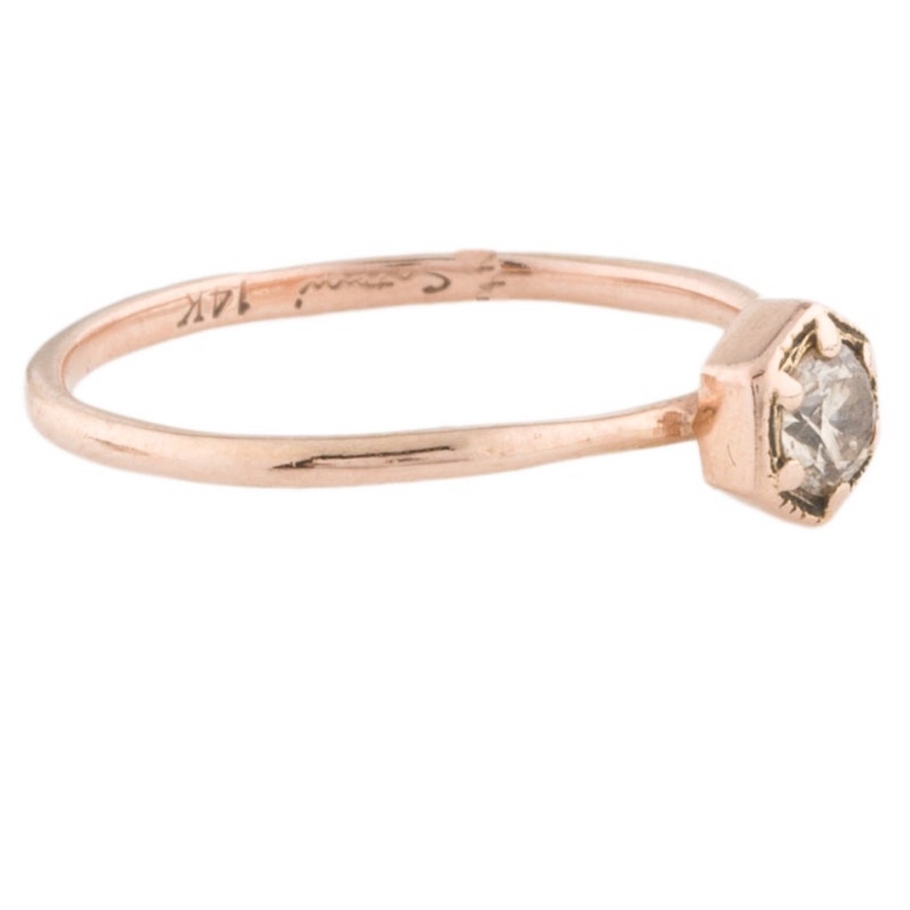 Catbird Satomi Kawakita Hexagon White Diamond Ring